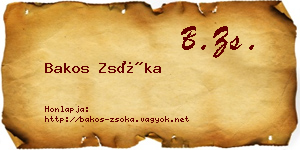 Bakos Zsóka névjegykártya